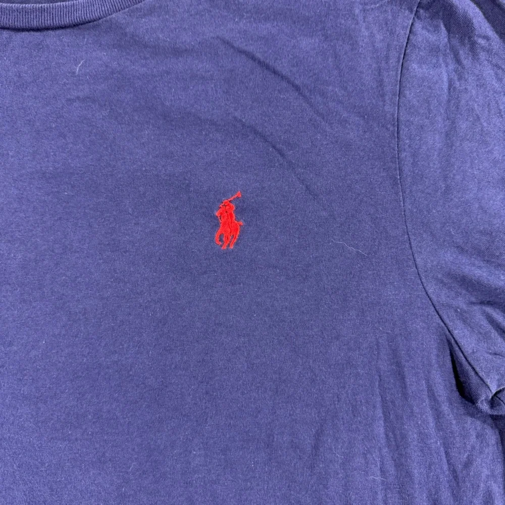 Polo Ralph Lauren Mens Custom Fit T-Shirt Navy Blue Red Pony Logo Size Medium